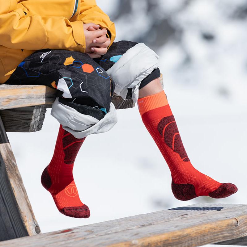 sidas-ski-merino-junior-calze-sci-bambino-in-lana-merino-rossa-oro image 2