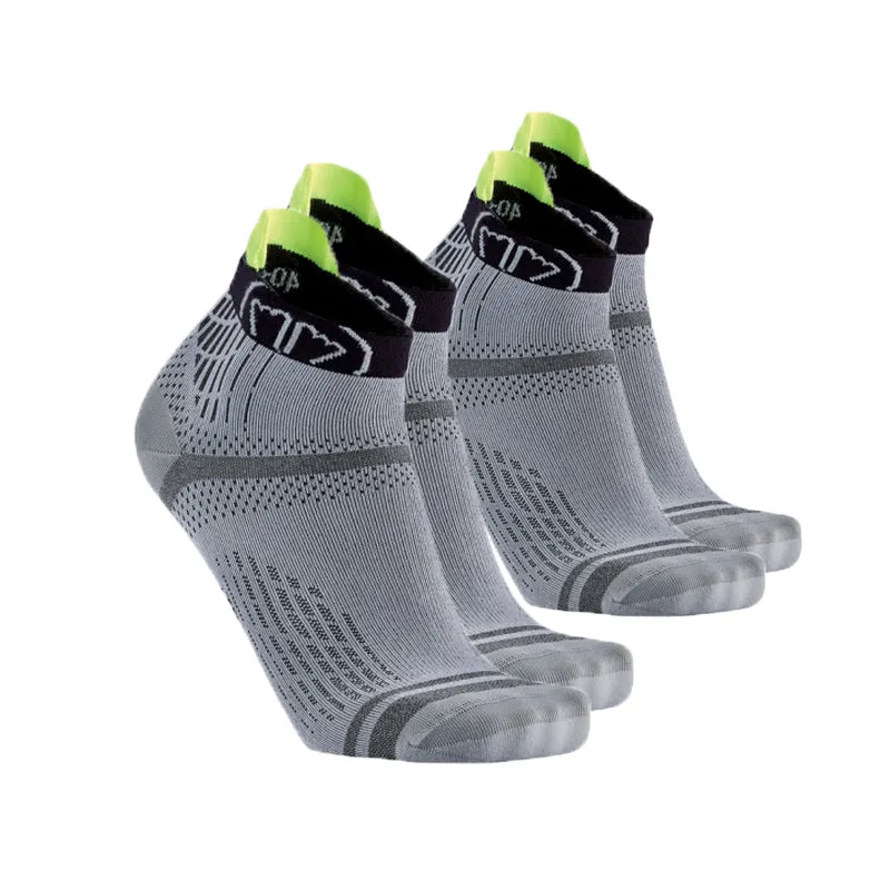 set-2-paia-calze-da-running-sidas-run-feel-grigio-nero-calze-tecniche-sottili-co image 1