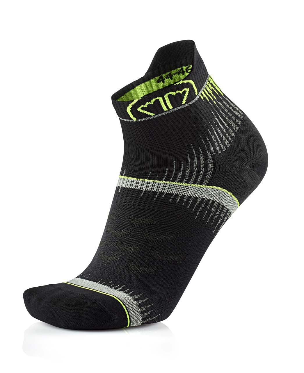 sidas-run-ultra-calze-running-nero-giallo-con-doppia-striscia-grip image 1