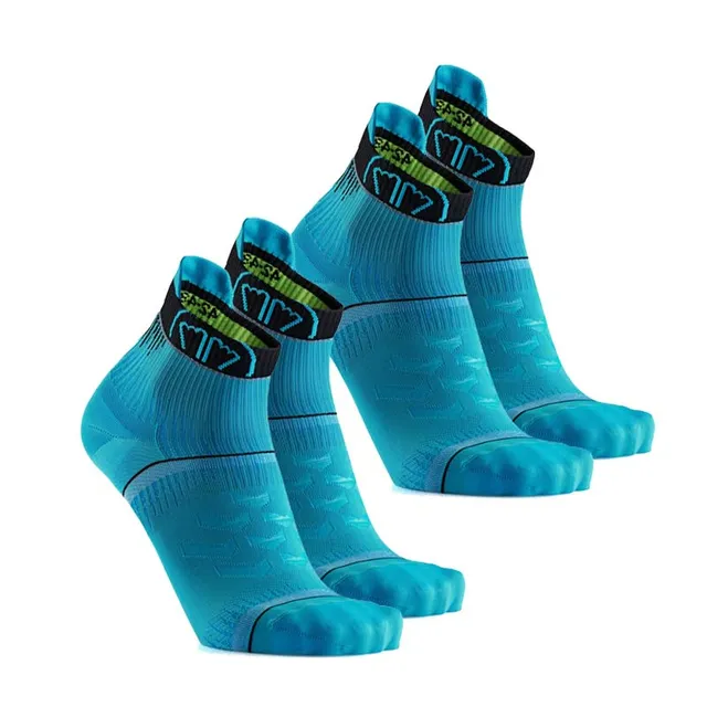 sidas-run-ultra-calzini-running-nero-turchese-set-da-2-paia-con-doppia-grip-stri image 1