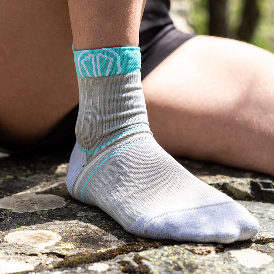 sidas-run-anatomic-comfort-donna-calze-da-running-grigio-turchese image 2