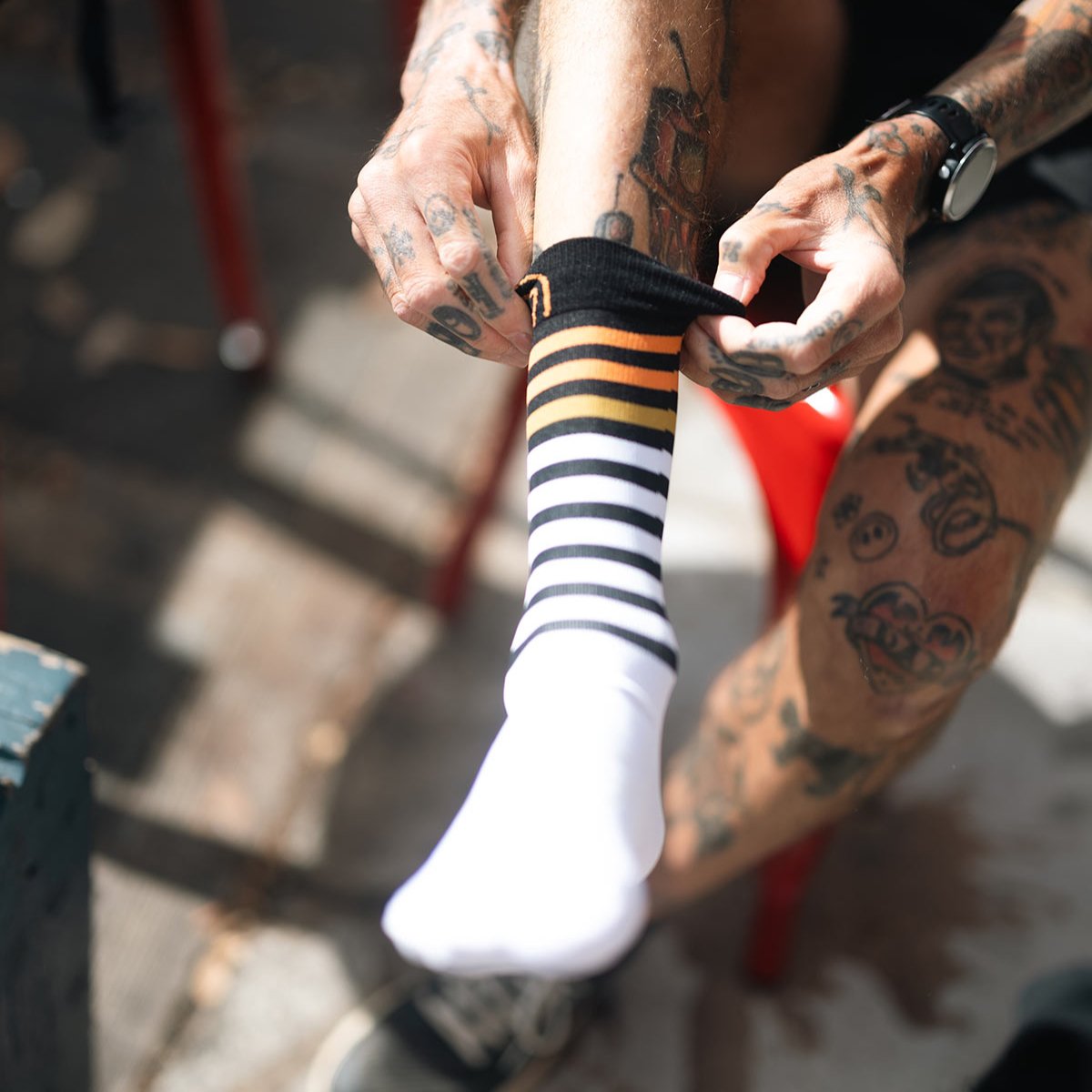 sidas-run-anatomic-light-crew-calze-da-running-bianco-nero image 7