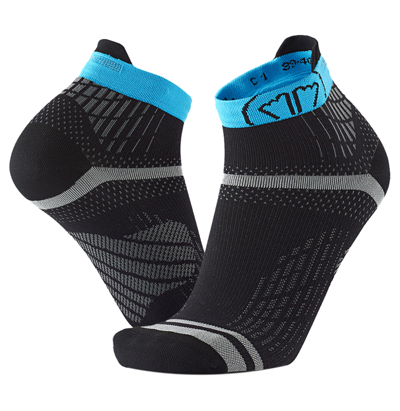 sidas-run-feel-calze-running-nere-turchese-con-bande-grip-e-supporto-caviglia image 3