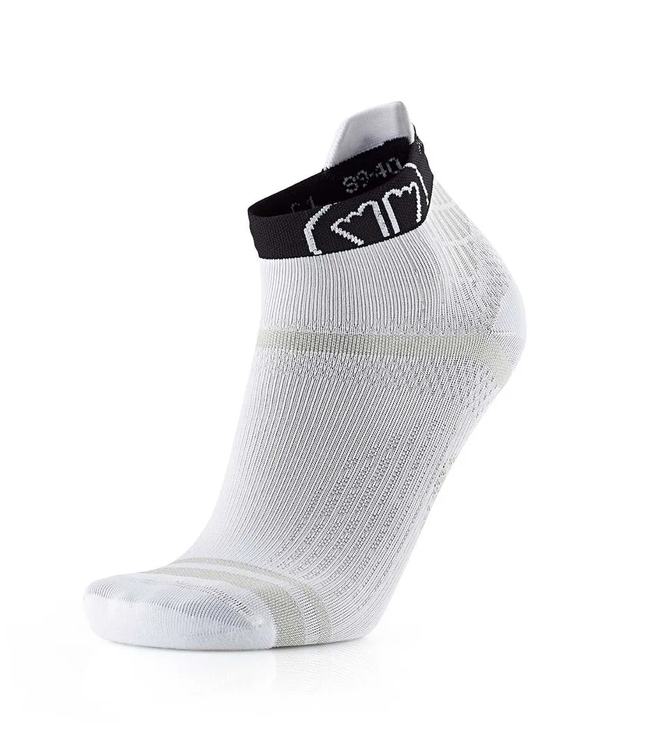 sidas-run-feel-calze-running-tecniche-bianco-nero-con-3-fasce-grip-e-striscia-ri image 1